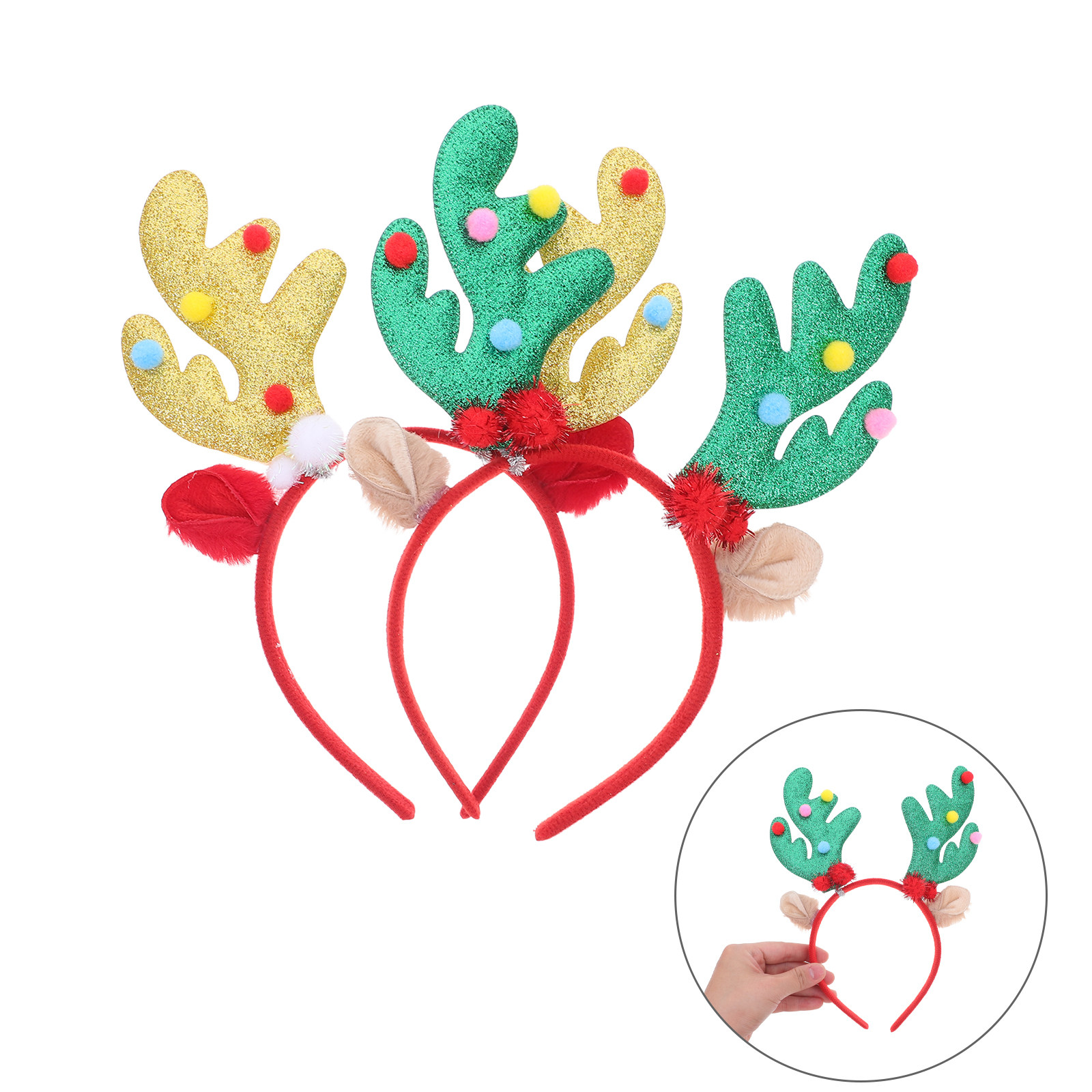 Reindeer Antlers Headband - 2 pezzi di cerchietti natalizi con
